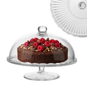 Patera szklana z pokrywą na ciasto tort owoce Altom Design Venus 28 cm