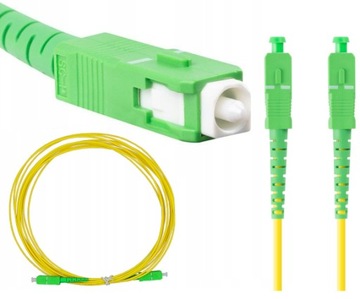 KABEL PRZEWÓD ŚWIATŁOWODOWY ŚWIATŁOWÓD PATCHCORD SC/APC-SC/APC SIMPLEX 3M