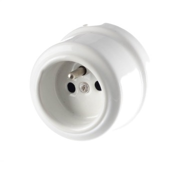 RETRO LOFT CERAMICZNE GNIAZDO 230V NATYNK BIAŁE