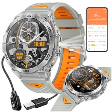 Smartwach pánské terénní hodinky s krytím IP68 Amoled GlacierX Dash Silver