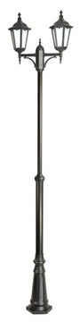 Lampa ogrodowa RETRO 2xE27 latarnia 195-295 cm czarna masztowa