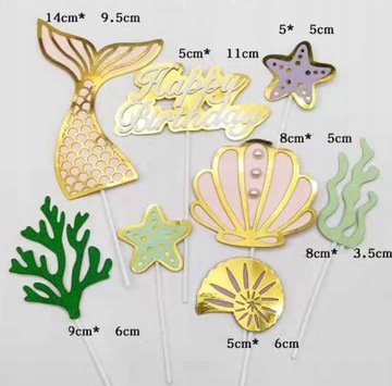 Топпер-ракушка «Русалка» на день рождения TAIL 1-99, украшение для торта «Пайкер» ARIELKA