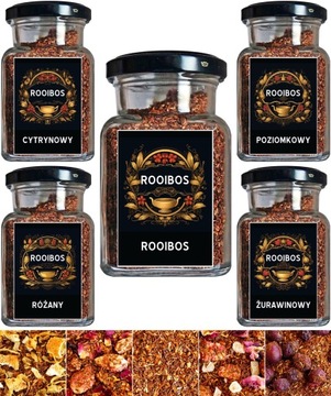 Zestaw herbat ROOIBOS - 5 szt w słoiczkach