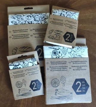 Набор из 8 экологически чистых пакетов для фруктового хлеба.