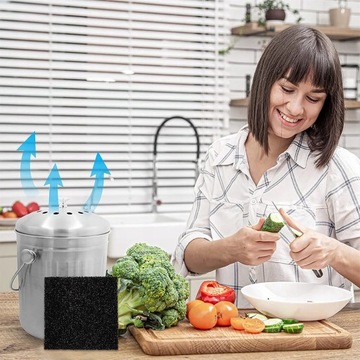 Kosz Na Śmieci Filtr Węgiel Wymienny Gąbka 6 Szt