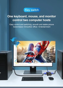OULLX KVM-переключатель, VGA-разветвитель, кабель USB 2.0, коробка для USB-клавиатуры, мыши