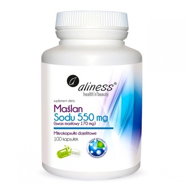 Maślan Sodu 550mg 100 VEGE KAP BEZ GLUTENU BEZ GMO