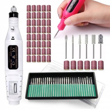 Frezarka do Paznokci + Frezy x92 Manicure Pedicure