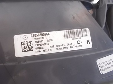 MERCEDES C TŘÍDA W 205 14-18 SEDAN A2058200264 ORIGINÁLNÍ EVROPA LED