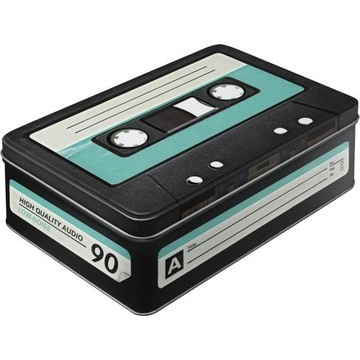 Puszka Płaska Retro Cassette Pudełko Skrzynka