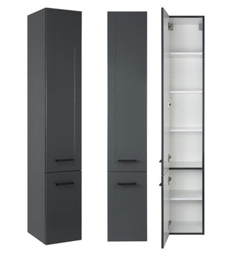 Комплект мебели для ванной комнаты STELLA ANTRACYT 50 шкаф, умывальник, стойка, зеркало