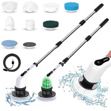 ELEKTRYCZNA SZCZOTKA OBROTOWA SPZĄTAJĄCA SPIN SCRUBBER MOP ZESTAW 9 W 1