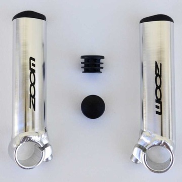 Rogi rowerowe ALU ZOOM 120 mm na kierownicę SILVER