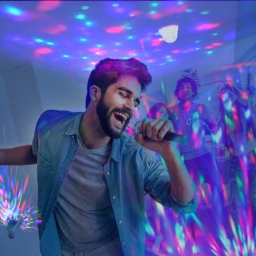 RGB ЛАМПОЧКА ВРАЩАЮЩАЯСЯ СВЕТОДИОДНАЯ DICO BALL POWERFUL XL