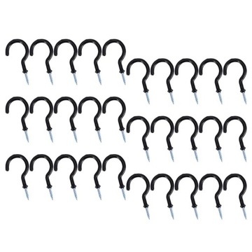 Винты с крючком-чашкой Черные вкручивающиеся крючки 60 шт.