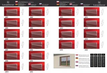 Listwa elewacyjna wokółokienna okienna zewnętrzna LW01 12x3,5 tynkowana