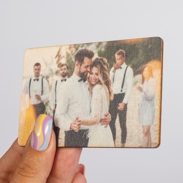 Деревянный фотомагнит с фотографией, круглый, 7х7 см.
