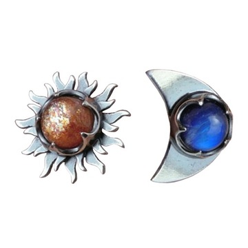 KOLCZYKI SUN MOON KOLCZYKI KAMIEŃ MOONSTONE DAMskie