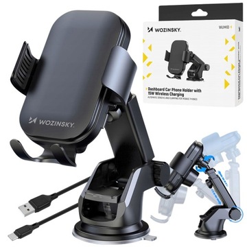 ДЕРЖАТЕЛЬ ТЕЛЕФОНА ДЛЯ АВТОМОБИЛЯ С ИНДУКТИВНЫМ ЗАРЯДКОМ QI 15 ВТ ДЛЯ ОКОННОЙ ДОСКИ