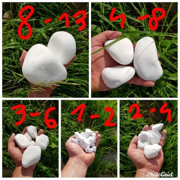 Белая греческая галька Тасос 5кг 6-10см