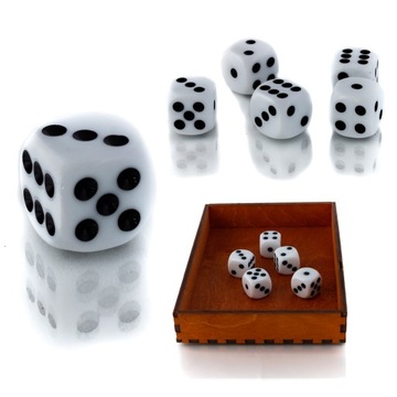 BIAŁA KOŚĆ RPG SZEŚCIOŚCIENNA K6 1,1 CM 1 SZTUKA