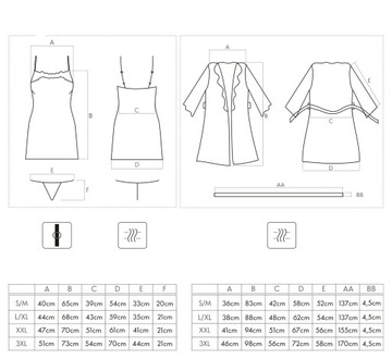 Livco Komplet Szlafrok, Koszula Nocna i Stringi