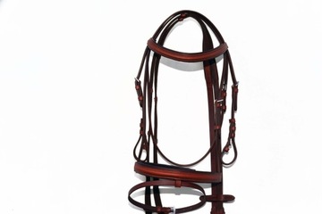 УЗДЕЦА + ПРОФИЛИРОВАННЫЕ ПОВОДА, РАЗМЕР ПОНИ/ШЕТТИ, КОРИЧНЕВЫЕ