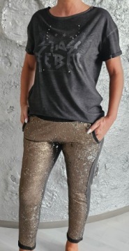 ПОЖАЛУЙСТА, итальянский спортивный костюм с пайетками, размер XL