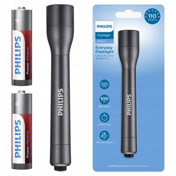 PHILIPS klasyczna LATARKA taktyczna LED Flashlight 110Lm IPX4 15,8 cm