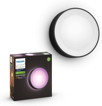 Kinkiet ogrodowy Philips hue czarny zintegrowane źródło LED 17 W