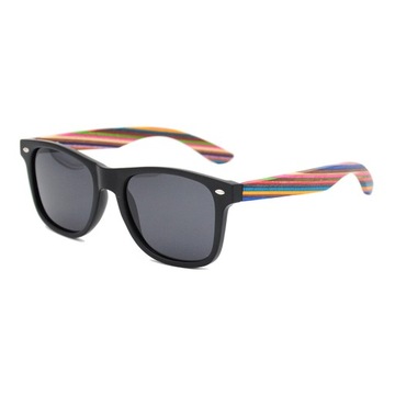 Stylowe i eleganckie okulary bambusowe, wielokolorowy