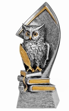 Statuetka Odlewana SOWA, Statuetka pasowanie na ucznia, tabliczka