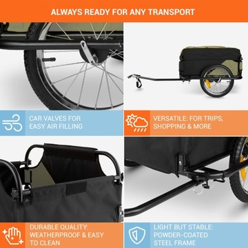 ТРАНСПОРТНЫЙ ВЕЛОСИПЕДНЫЙ ПРИЦЕП, БАГАЖНЫЙ, СКЛАДНОЙ, ВЕЛОСИПЕДНЫЙ ПРИЦЕП, 60 КГ