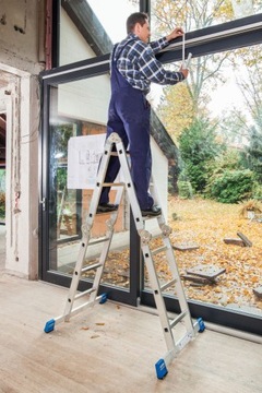 Шарнирная лестница KRAUSE STABILO с платформой 4x3