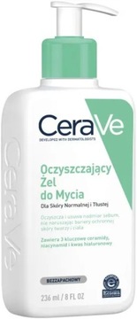 CeraVe OCZYSZCZAJĄCY ŻEL: DO MYCIA dla skóry normalnej: i tłustej 236 ml