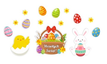 Dekoracja Wielkanocna (dwustronna, 15 elementów)