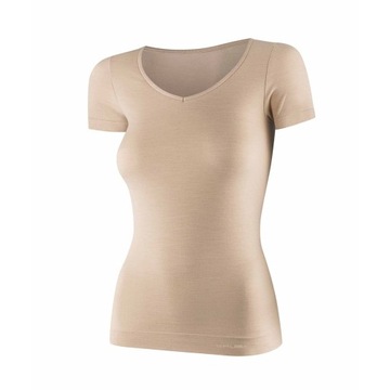 Koszulka Brubeck COMFORT MERINO damska beżowa S