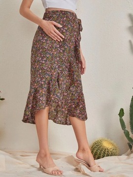 SHEIN АСИММЕТРИЧНАЯ ЮБКА ДЛЯ МАТЕРИ С ЗАВЯЗКОЙ L 917