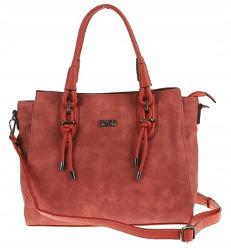 COVERI COLLECTION Elegancka Torebka Damska kuferek listonoszka CC6152 Red