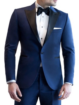 Niebieski garnitur ślubny | Smoking szyty na miarę