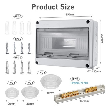 НАВЕРХНОСТНЫЙ ГЕРМЕТИЧНЫЙ, Водонепроницаемый, ЭЛЕКТРОРАСПРЕДЕЛИТЕЛЬНЫЙ ЩИТ IP65 1x12 1000В