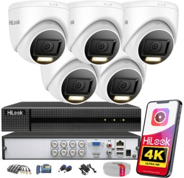 Venkovní monitorování 5 kamer Ahd Tvi CVI 8MPx 4K HiLook od Hikvision Apka