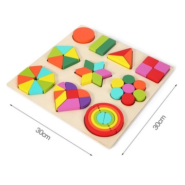 Деревянные геометрические манипулятивные пазлы Монтессори.