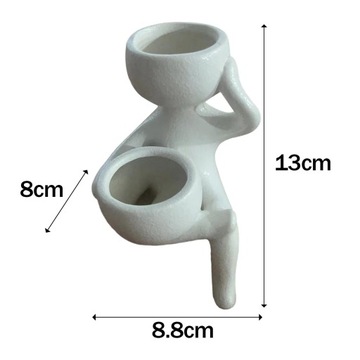 Горшок для растений Красивая мебель для дома Настольная ваза 8x8,8x13см Белый