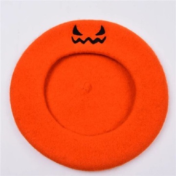 Halloween Cute Pumpkin Smiley Beret