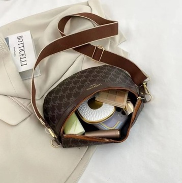 SASZETKA NERKA DAMSKA TOREBKA LISTONOSZKA NA RAMIĘ BRĄZOWA TORBA CROSSBODY