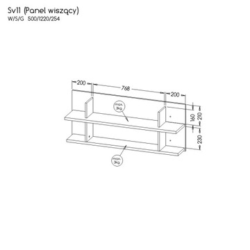 Skandi 11 duża półka ścienna wisząca panel