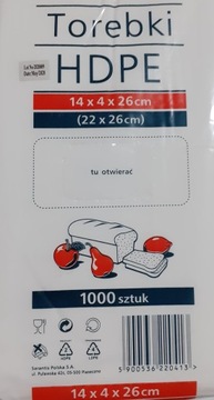 Torebki HDPE 14x4x26 SARANTIS 1000 szt.