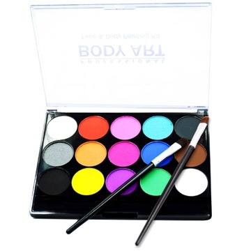 Краски для рисования лица, тела и рта для детей, МОЮЩИЕСЯ Набор из 15 цветов.