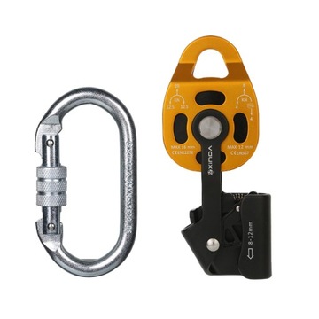 Lifting Rope Pulley Lifting Prusik Pulley Block Rope Hoist Gold Black